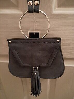 Sharif Navy Suede Bag